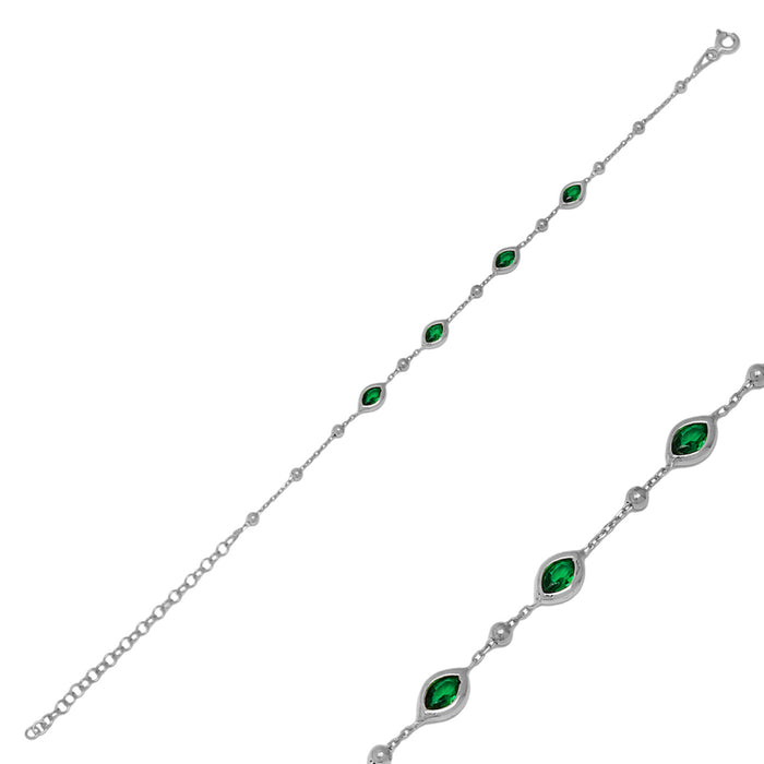Athena Bracelet  Emerald&Silver