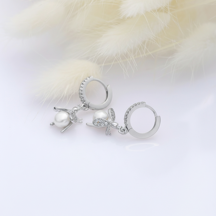 Bee&Pearl Earrings Silver