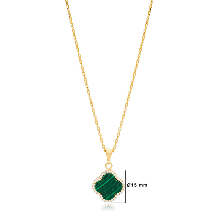 Noa Necklace Malachite Gold