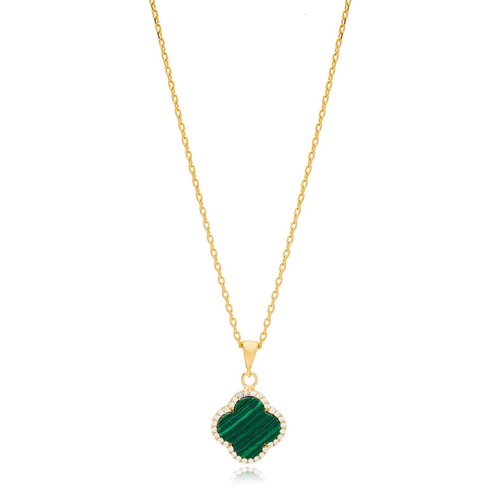 Noa Necklace Malachite Gold