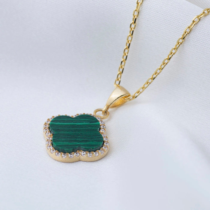 Noa Necklace Malachite Gold