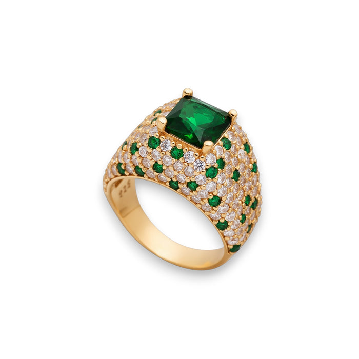 Helios Ring Emerald Gold