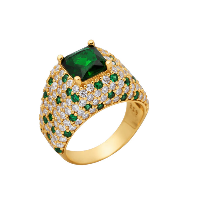 Helios Ring Emerald Gold