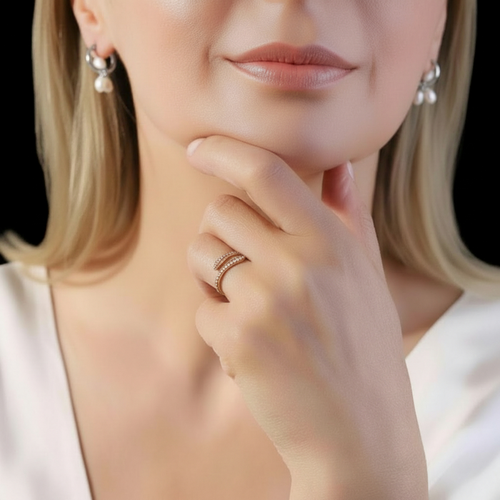 Snake Adjustable Ring Rose Gold