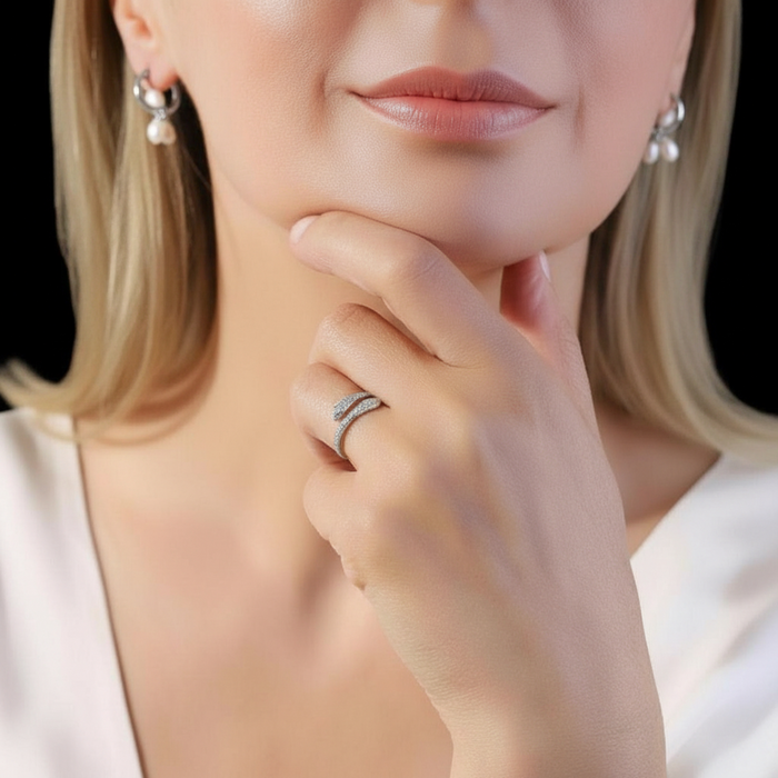 Snake Adjustable Ring Silver