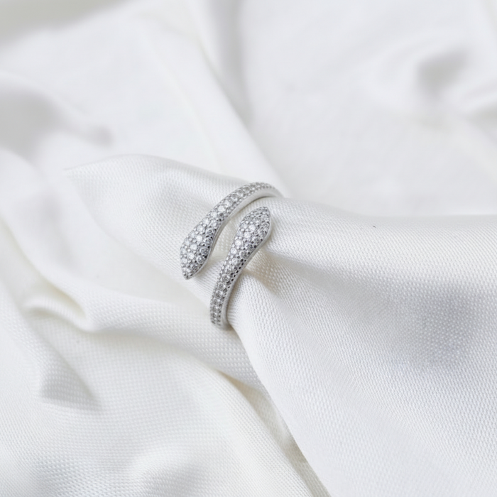 Snake Adjustable Ring Silver